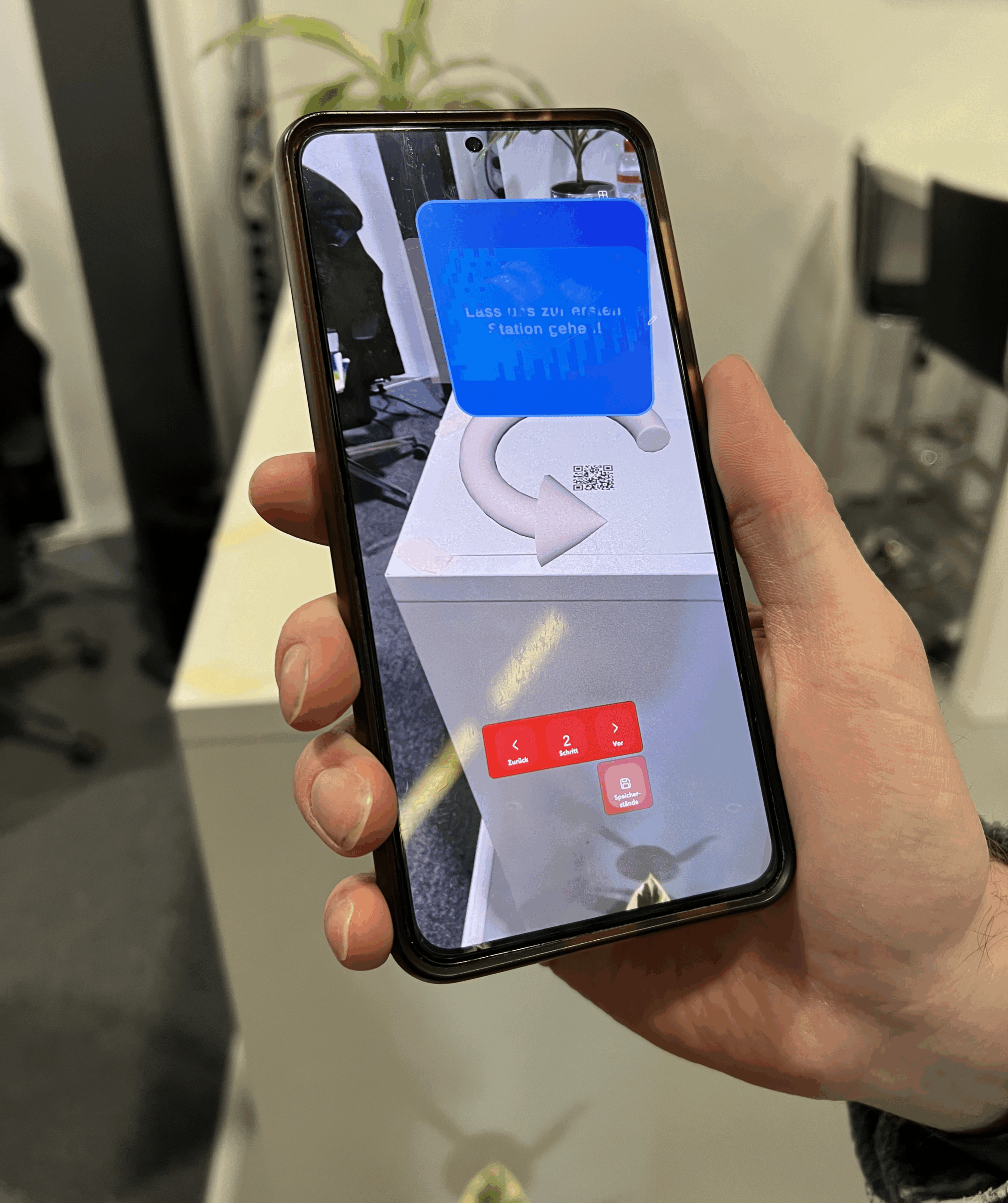 easyARguide Lernmodus als Büroführer auf dem Handy