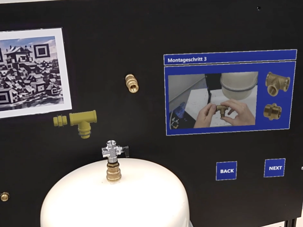 Ein Schritt eines Guides in der Installation eines Dampfkessels