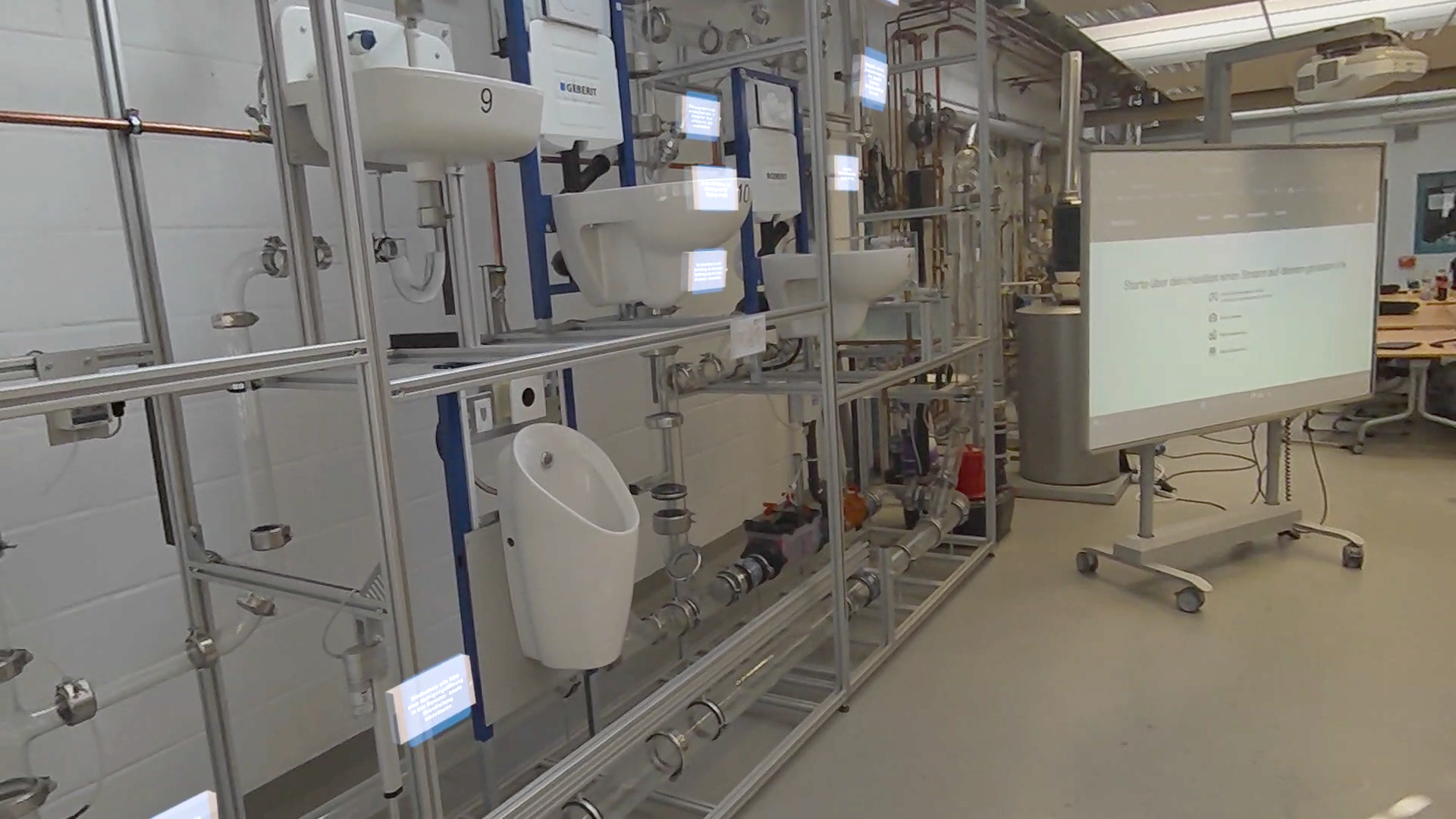 Aufbau des Whiteboards für Projektion