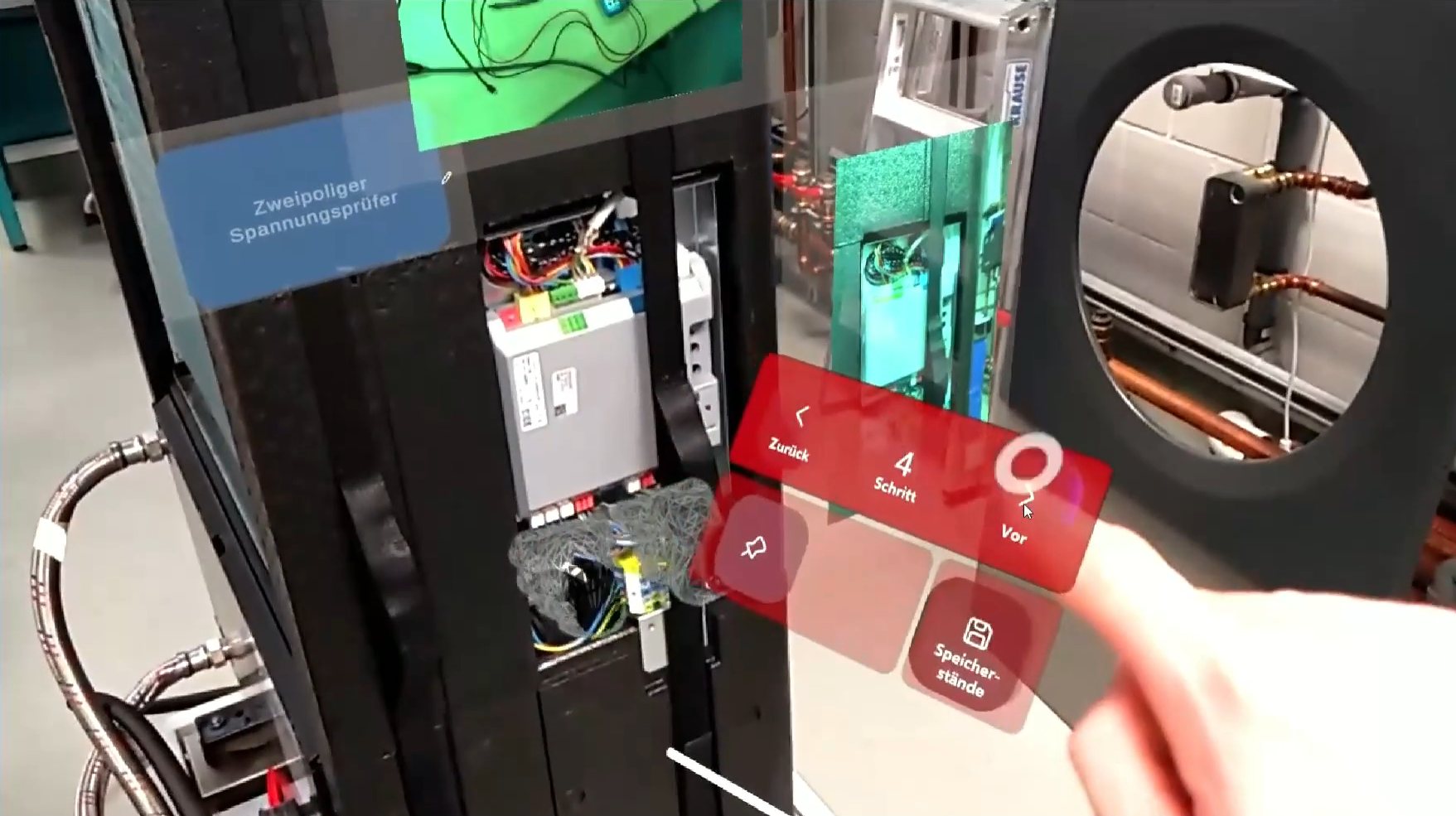 Interaktion mit der Fortschrittsanzeige der Anleitung