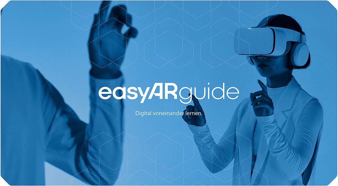 easyARguide Titel mit Menschen die mit einer virtuellen Umgebung interagieren